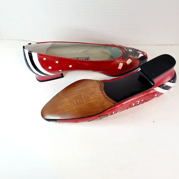 Rare Democratic Donkey MARGARET JERROLD 1996 Election Shoes Heels Pumps Sz 6.5 - Picture 11 of 14